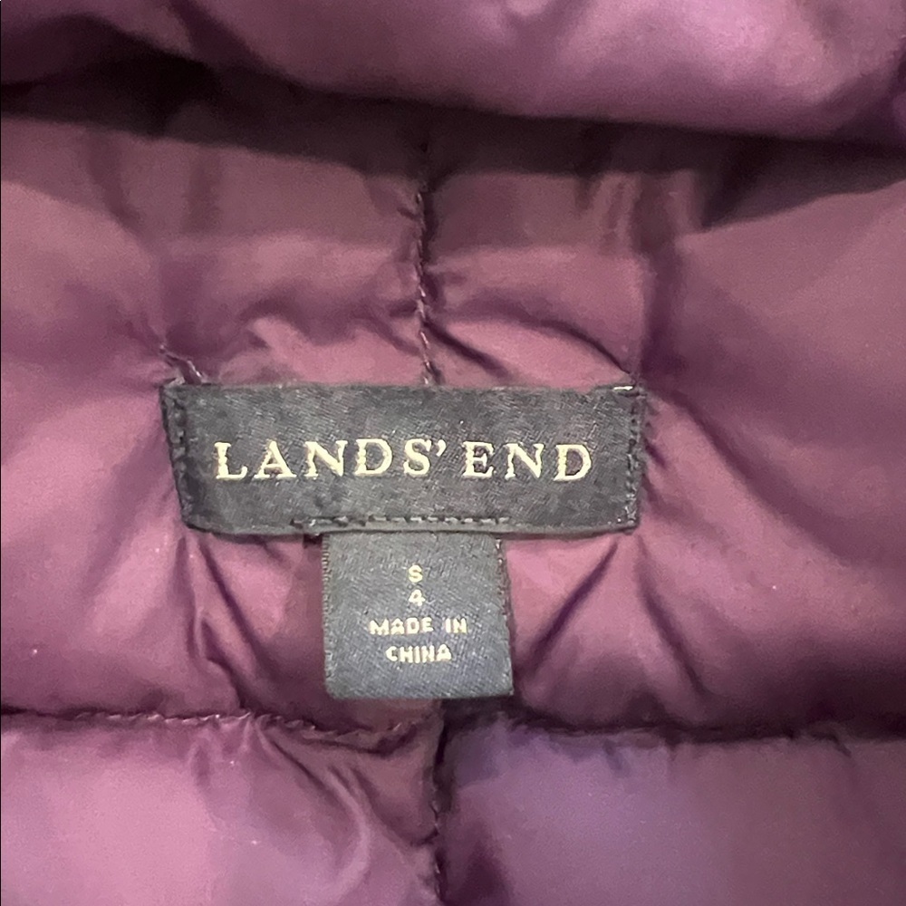 Lands' End Kids' Dark Purple Puffer Vest - Picture 2 of 3